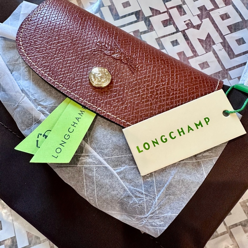 Longchamp Brown Foldable Nylon Tote “Le Pliage”